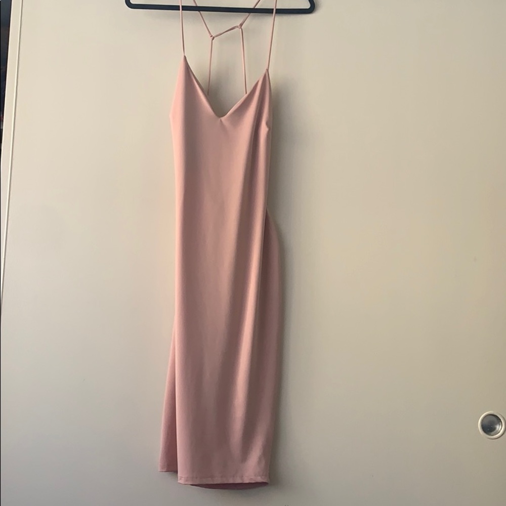 Pink open back dress